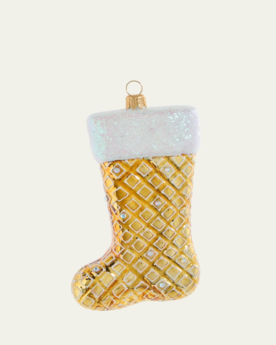Golden Stocking Christmas Ornament